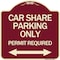 Signmission Car Share Parking Permit Required with Bidirectional Arrow Aluminum Sign, 18" x 18", BU-1818-24288 A-DES-BU-1818-24288 - alternate 1